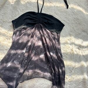 black see through halter top